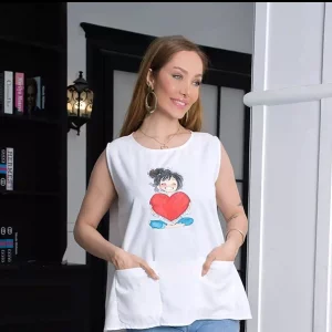 تاپ زنانه طرح قلب من