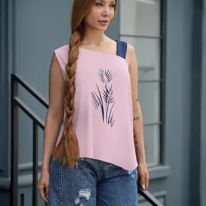 تاپ زنانه طرح نسیم صورتی