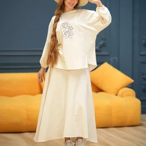 شومیز و دامن زنانه طرح نباتی ناز