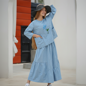 بلوز و دامن زنانه طرح کاغذی