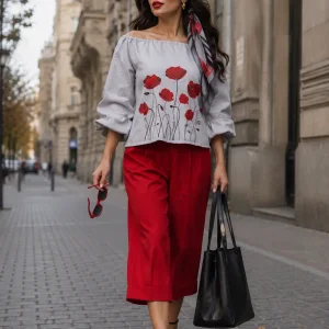 بلوز زنانه طرح شقایق