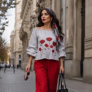 بلوز زنانه طرح شقایق