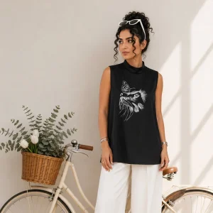 تاپ زنانه طرح گربه