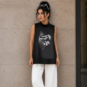 تاپ زنانه طرح گربه
