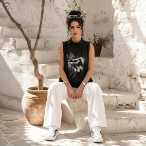 تاپ زنانه طرح گربه