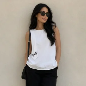 تاپ زنانه طرح پرواز سنجاقک