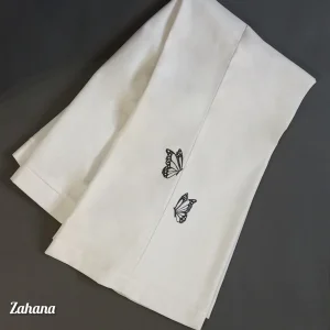 شلوار زنانه طرح پروانه سفید