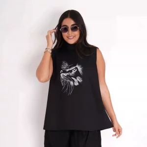 تاپ زنانه طرح گربه