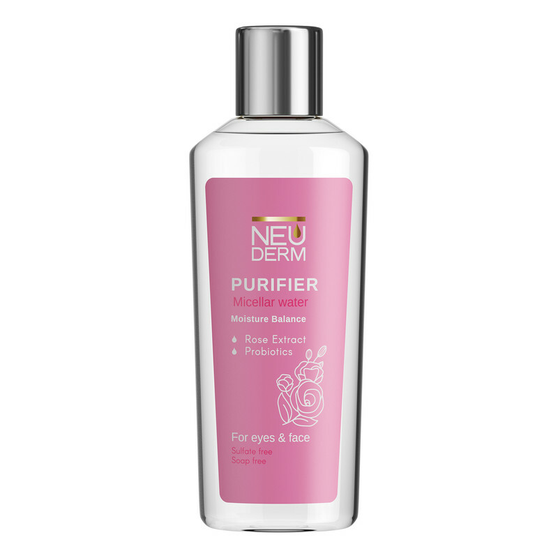 محلول پاک‌کننده آرایش صورت نئودرم مدل Gentle Purifer مناسب برای انواع پوست حجم 200 میلی‌لیتر