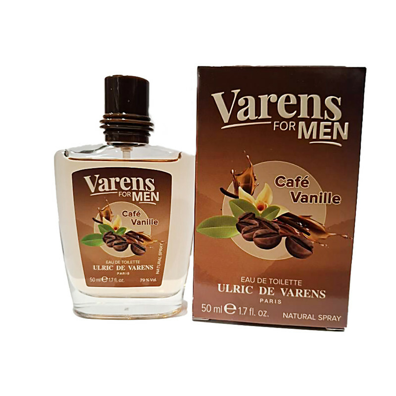 ادوتویلت اولریک دو وارن مدل Cafe Vanille با رایحه گرم قهوه، صندل درختی و وانیل، مناسب پاییز و زمستان، حجم 50 میلی‌لیتر