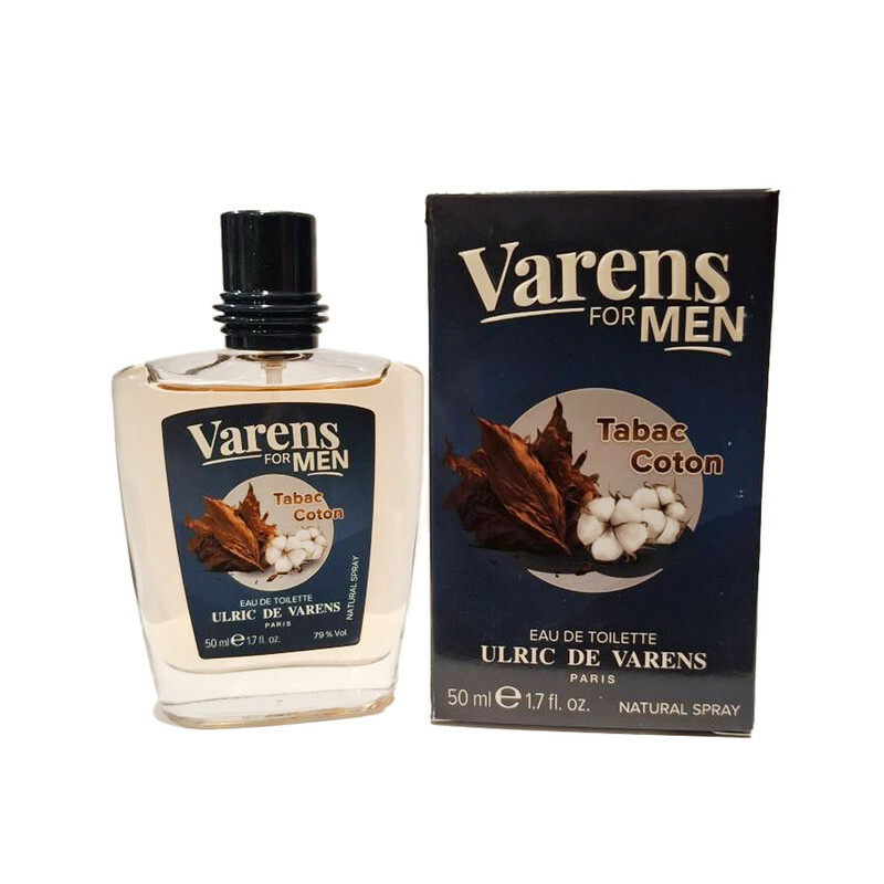 ادوتویلت اولریک دو وارن مدل tabac coton با رایحه گرم، شیرین حجم 50 میلی‌لیتر