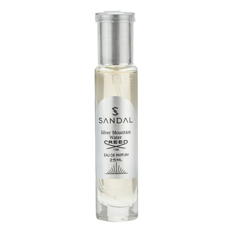 عطر جیبی مردانه صندل مدل سیلور مانتین silver mountain با رایحه خنک حجم 25 میلی‌لیتر