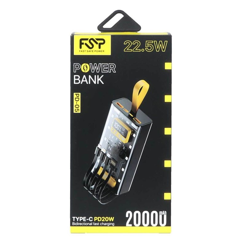 پاوربانک (PD و فست شارژ) FSP 22.5W 20000mAh مدل PD-05