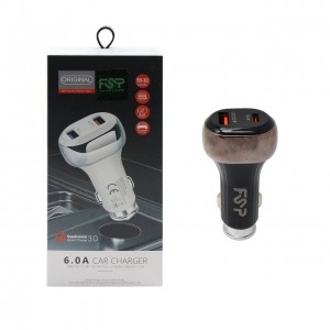 شارژر فندکی 15W فست دو پورت FSP مدل YSY-312 - مشکی