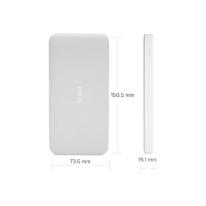 پاوربانک شیائومی مدل Redmi ظرفیت 10000 میلی آمپر ساعت به همراه کابل تبدیل microUSB