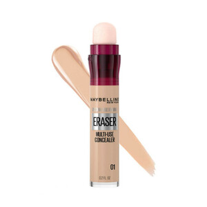 کانسیلر میبلین مدل New York Instant Eraser با شماره رنگ 01، از بین برنده تیرگی و لکه، بازسازی‌کننده، جوان‌کننده و صاف‌کننده پوست، مناسب برای انواع پوست