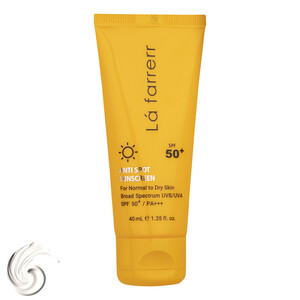کرم ضدآفتاب و ضدلک بی‌رنگ لافارر مدل SPF50، مناسب پوست‌های خشک و معمولی، حجم 40 میلی‌لیتر