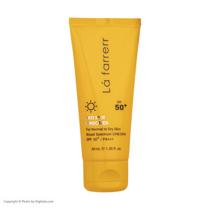 کرم ضدآفتاب و ضدلک بی‌رنگ لافارر مدل SPF50، مناسب پوست‌های خشک و معمولی، حجم 40 میلی‌لیتر