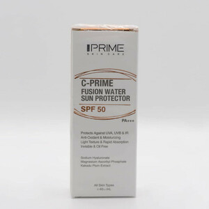 فلوئید ضدآفتاب بی‌رنگ پرایم SPF50 مدل C-Prime Fusion Water مناسب انواع پوست، حجم 40 میلی‌لیتر
