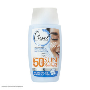 کرم ضدآفتاب بی‌رنگ پیکسل SPF50 مدل Oily Acne-Prone Skin، مناسب پوست‌های چرب، حجم 50 میلی‌لیتر