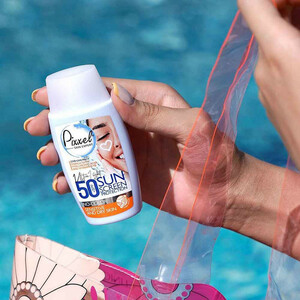 کرم ضدآفتاب بی‌رنگ پیکسل SPF50 مدل Sensitive، مناسب پوست‌های خشک و حساس، حجم 50 میلی‌لیتر