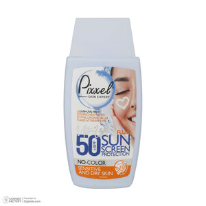 کرم ضدآفتاب بی‌رنگ پیکسل SPF50 مدل Sensitive، مناسب پوست‌های خشک و حساس، حجم 50 میلی‌لیتر