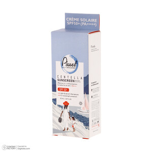کرم ضد آفتاب بی‌رنگ پیکسل SPF 50 مدل Centella ‌محافظ UVA ،UVB، ++++PA مناسب برای انواع پوست‌ حجم 50 میلی‌لیتر