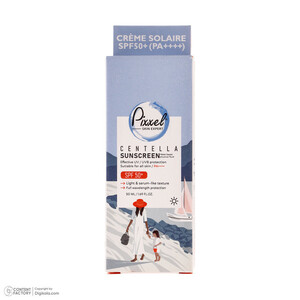 کرم ضد آفتاب بی‌رنگ پیکسل SPF 50 مدل Centella ‌محافظ UVA ،UVB، ++++PA مناسب برای انواع پوست‌ حجم 50 میلی‌لیتر