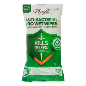دستمال مرطوب دافی مدل ANTI-BACTERIAL بسته 12 عددی