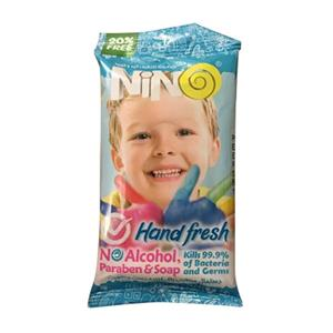 دستمال مرطوب پاک کننده دست و صورت نینو مدل hand fresh بسته 10 عددی