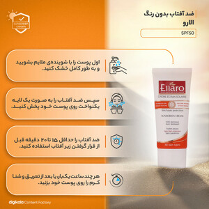 ضد آفتاب بدون رنگ الارو مدل SPF50 محافظ UVA ،UVB، ضد چروک، مناسب انواع پوست تحت لیسانس حجم 50 میلی‌لیتر