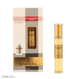 عطر جیبی زنانه صندل مدل  باربری لندن BURBERRY LONDON با رایحه شیرین و گرم حجم 25 میلی‌لیتر