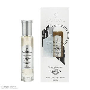 عطر جیبی مردانه صندل مدل سیلور مانتین silver mountain با رایحه خنک حجم 25 میلی‌لیتر