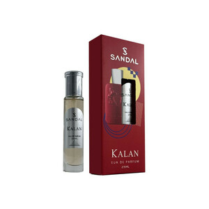 عطر جیبی مردانه صندل مدل  kalan کالان با رایحه تلخ حجم ۲۵ میلی‌لیتر