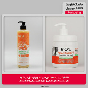 ماسک تقویت کننده مو بیول مدل Peach And Wheat مناسب برای موهای فر و خشک حجم 500 میلی لیتر