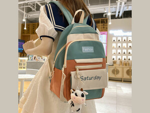 خرید کوله پشتی با ظرفیت بزرگ IOS/Aiguoshi School bag female backpack 2023 new large capacity 4079