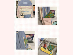 قیمت کوله پشتی با ظرفیت بزرگ IOS/Aiguoshi School bag female backpack 2023 new large capacity 4079