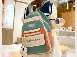 خرید کوله پشتی با ظرفیت بزرگ IOS/Aiguoshi School bag female backpack 2023 new large capacity 4079
