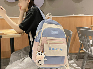 فروش کوله پشتی با ظرفیت بزرگ IOS/Aiguoshi School bag female backpack 2023 new large capacity 4079