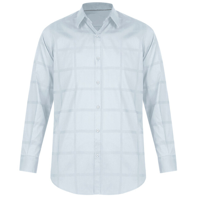 پیراهن آستین بلند مردانه مدل چهارخانه 3-9032 رنگ سفید