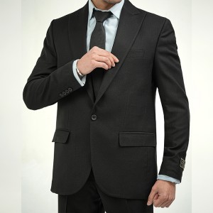 کت و شلوار مردانه فاستونی جودون ریز مشکی زرپوشان مدل Kara01