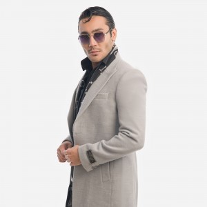 پالتو مردانه  فوتر طوسی روشن S12