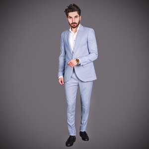کت و شلوار مردانه مدل SOLG-JO رنگ آبی روشن