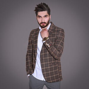 کت تک مردانه مدل چهارخانه 3-3
