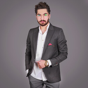 کت تک مردانه مدل PACHINO 1-1 رنگ ذغالی
