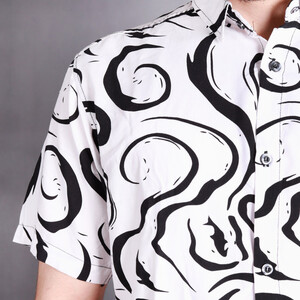 پیراهن آستین کوتاه مردانه مدل هاوایی کد ABR-S