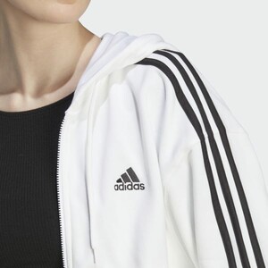 Essentials 3-Stripes French Terry Bomber Full-Zip Hoodie