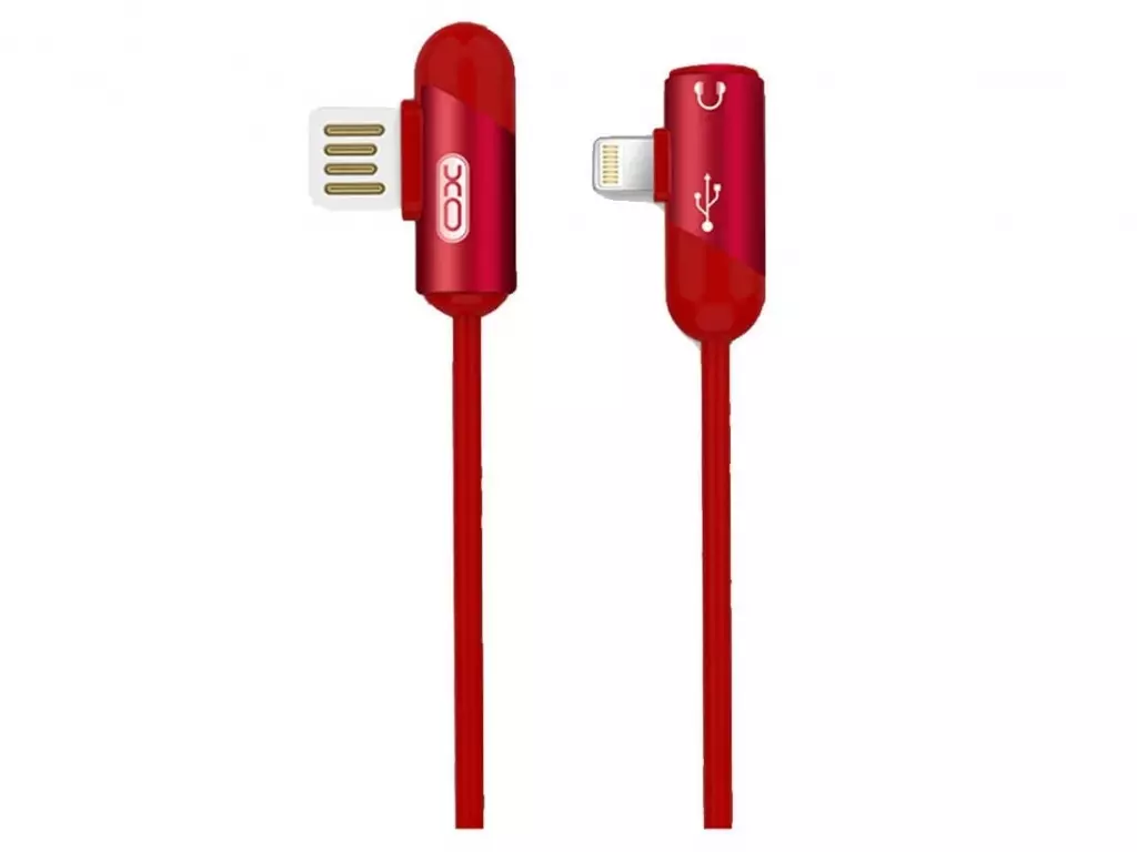 کابل شارژ و مبدل صدای لایتنینگ ایکس‌او به طول یک متر XO Lightning audio cable NB38