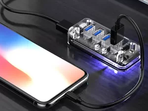 هاب یو اس بی 4 پورت اوریکو Orico 4 Port USB3.0 Transparent HUB F4U-U3