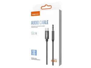 کابل انتقال صدای تایپ سی به آی یو ایکس یک متری رسی Recci RH03 Type C to 3.5mm Aux Audio Cable